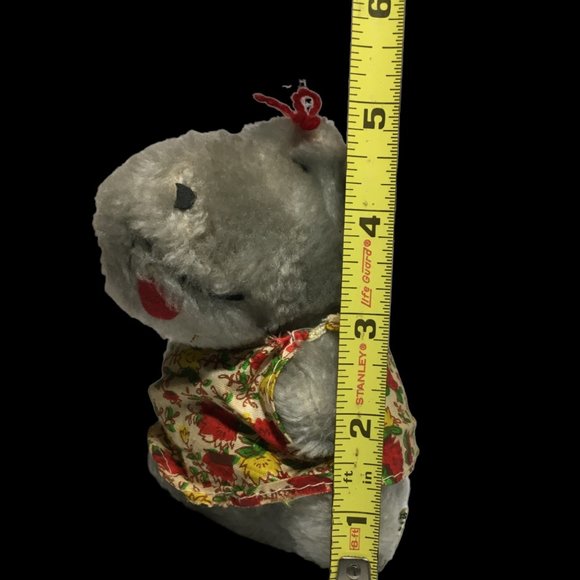 Russ Berrie Hippo Plush Nutshells Vintage 1977 Gray Stuffed Animal Toy Mini 5in. - Picture 3 of 11